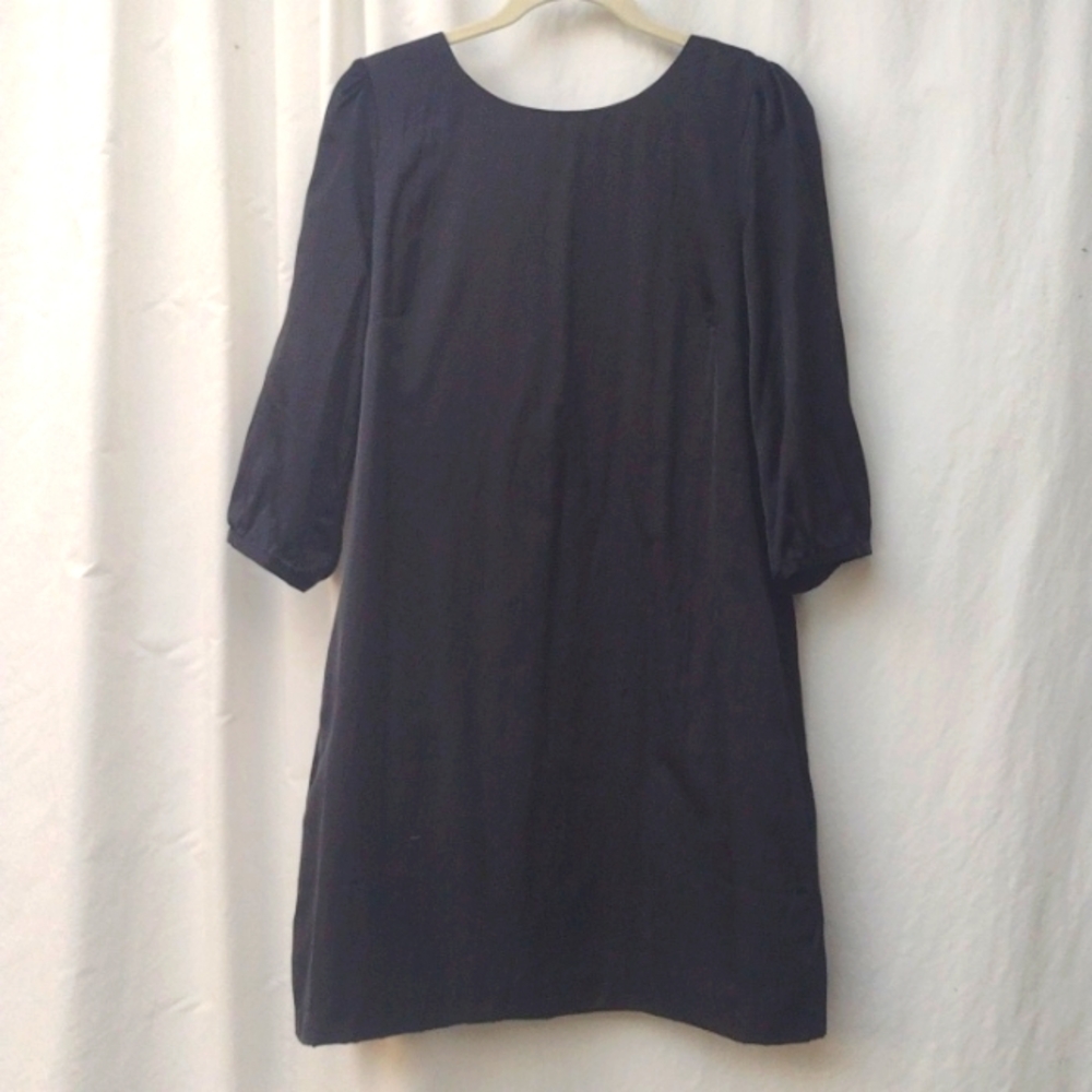 Elisabeth Hasselbeck Dialogue Black 3/4 Sleeve V-Back Midi Dress Women's Medium